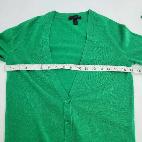 Crew 100% Merino Wool Front Pocket Cardigan Sweater Green xsmall - Picture 5 of 7